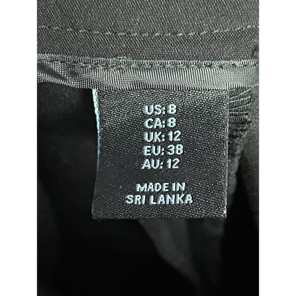 Cynthia Rowley Pants Womens 8 Black Cropped Stretch Ankle Zip Hook Dress Work - Picture 8 of 10